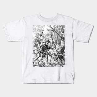 Adam Tills the Soil - the Dance of Death - Hans Holbein Kids T-Shirt